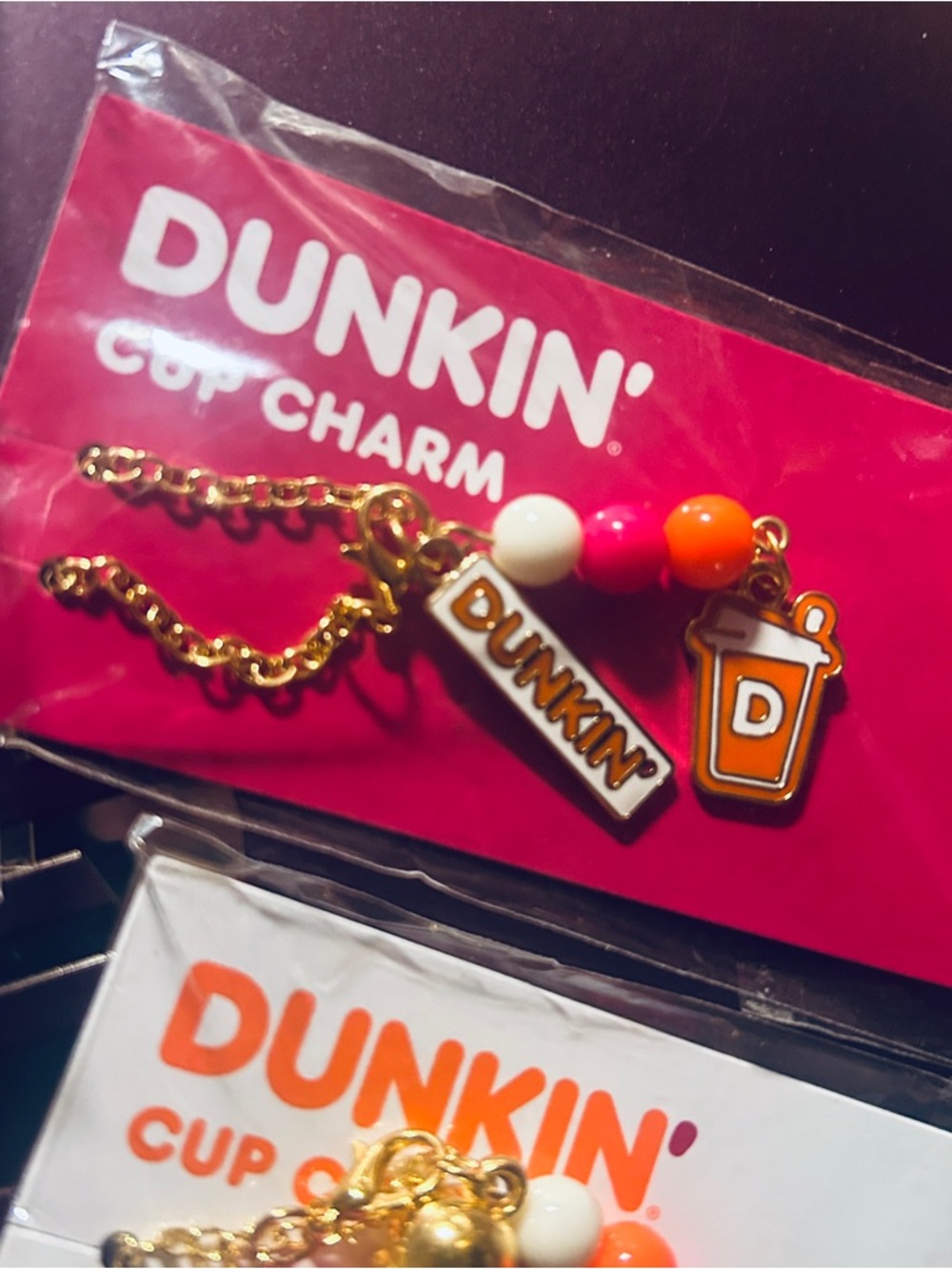 Limited edition Dunkin' Cup Charms & Donut Straw Cover 5 pc Bundle - Picture 2 of 10